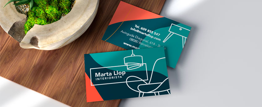 Impresión Papelería Corporativa para Marta Llop · Interiorista