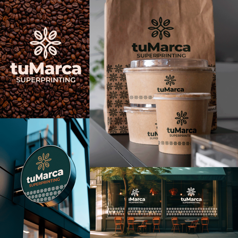 Ejemplo de diseño de imagen corporativa, para nuevo negocio de Coffee Shop.